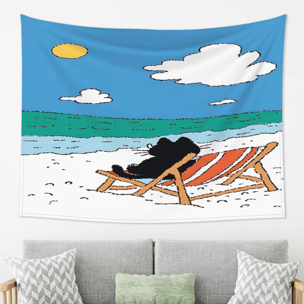 2D Flat Doodle Pattern Tapestry, High-quality Printing, Perfect Creativity, Fun Design, Suitable for Bedrooms, Living Rooms, and Dormitories, Aestheti
