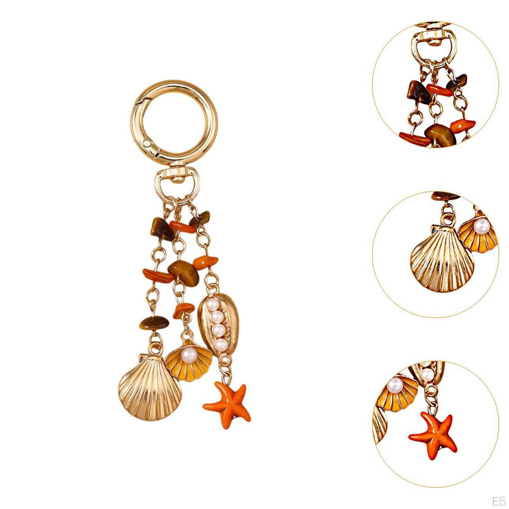 Beach Keychain Bag Pendant Creative Ornament Funny Unique Women Girls Car Keyring Key Chain for