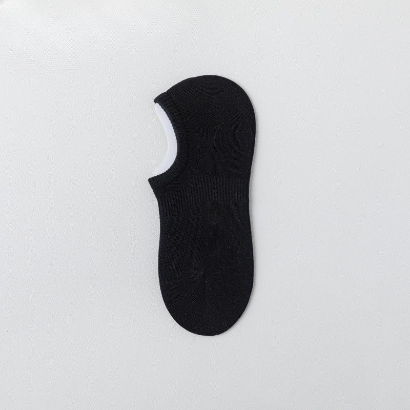 Long-staple Cotton Socks - Children s Thin Style Short Socks - Pure Cotton Boat Socks - Mesh Transparent Socks 1 pair чёрный