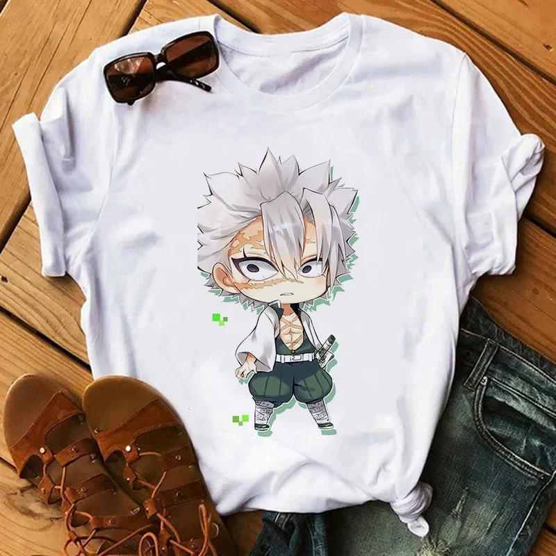 Kimetsu No Yaiba Kamado Nezuko Tričko s grafickým potiskem Ženy Harajuku Estetické bílé topy Tričko 2021 Dámské tričko japonského stylu