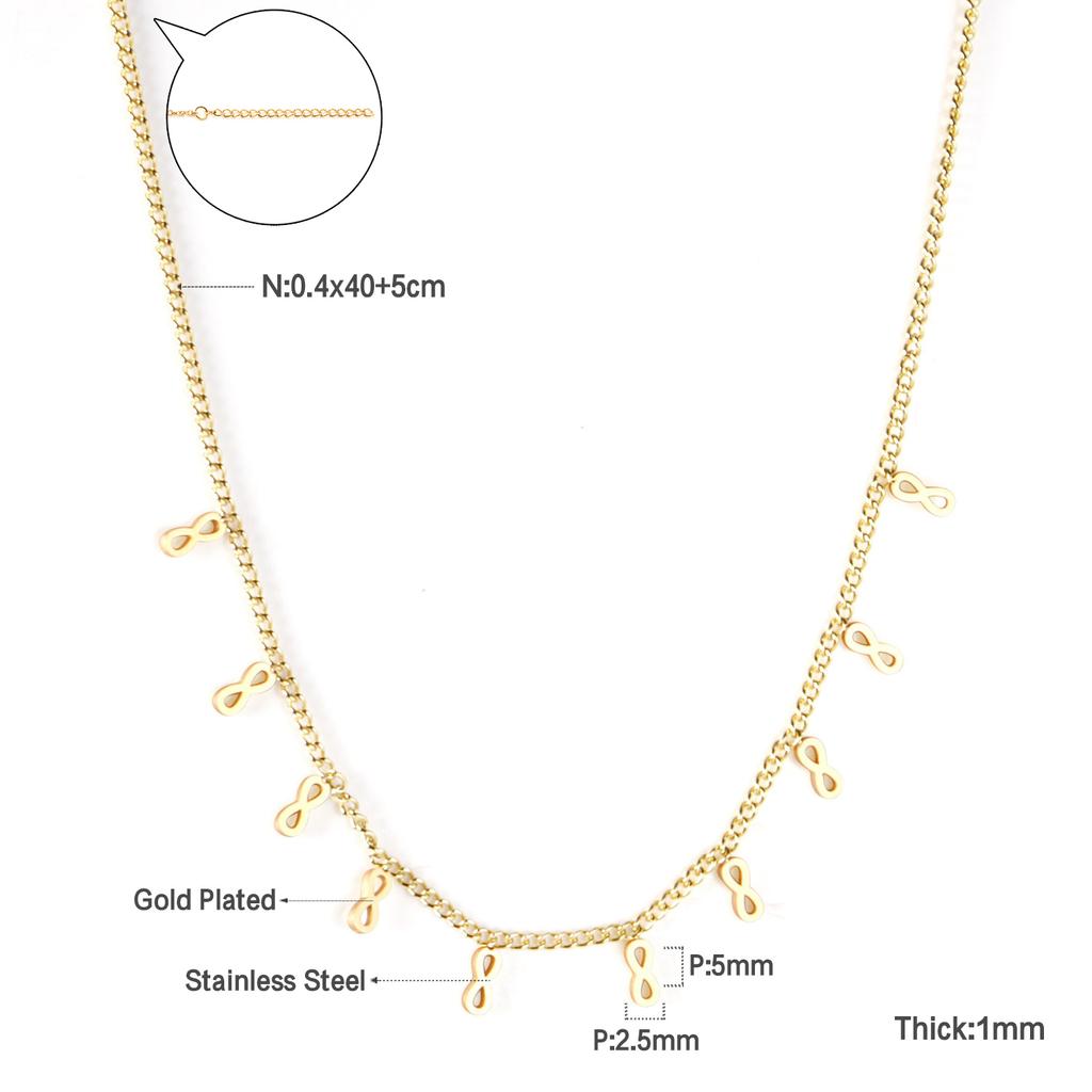 Woman Collier Golden Chains Necklaces Bohemia Star Heart Elegant Stainless Steel Jewelry Trendy