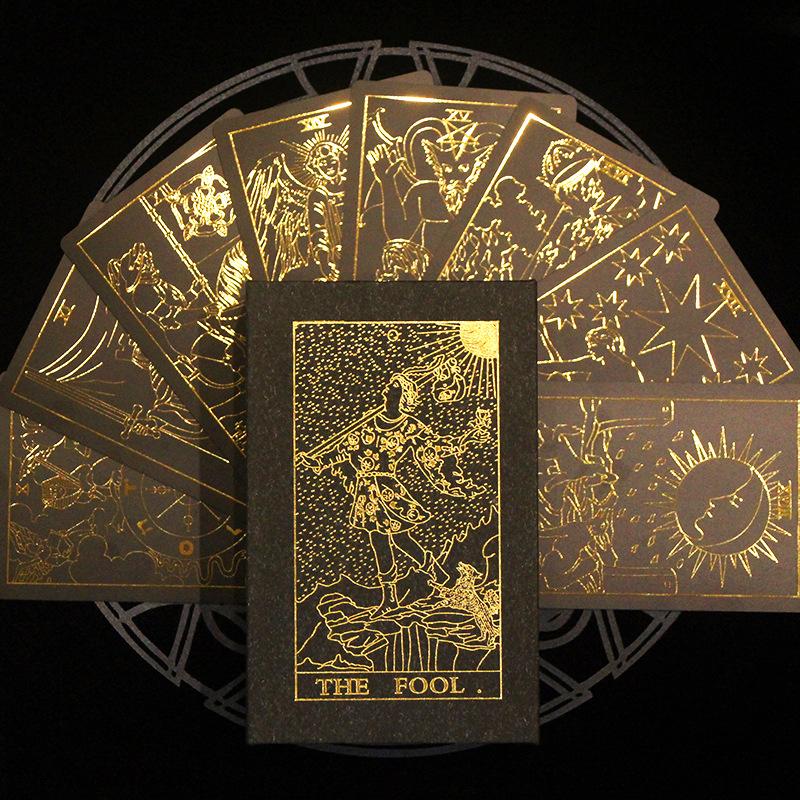 Buy Set Tarot Cards Gift Box Luxury Gold Foil Tarot Card Hot Stamping