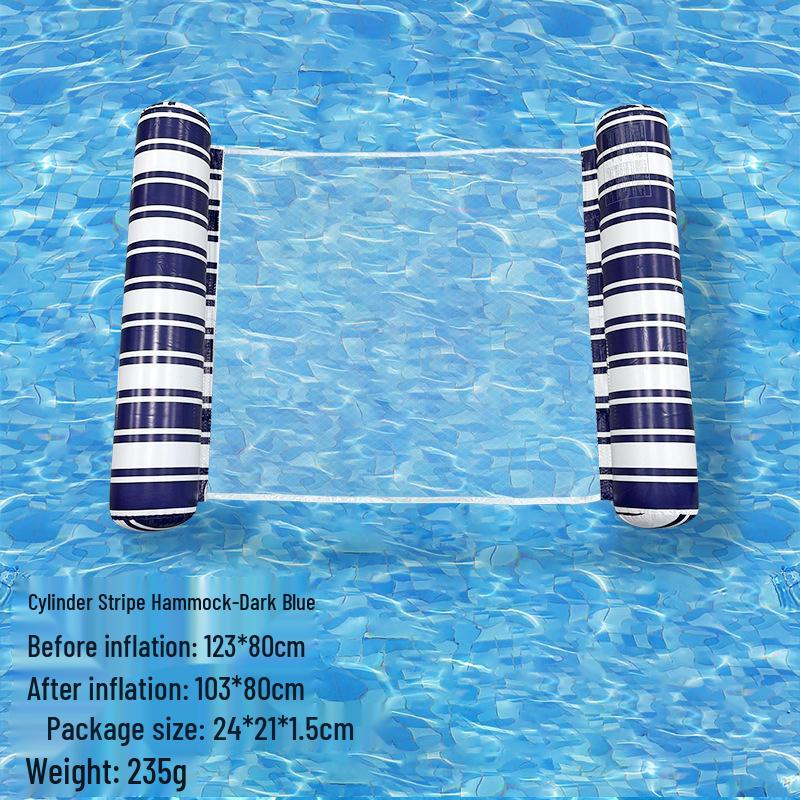 Nafukovací PVC lehátko: Skládací pruhované plavací lehátko