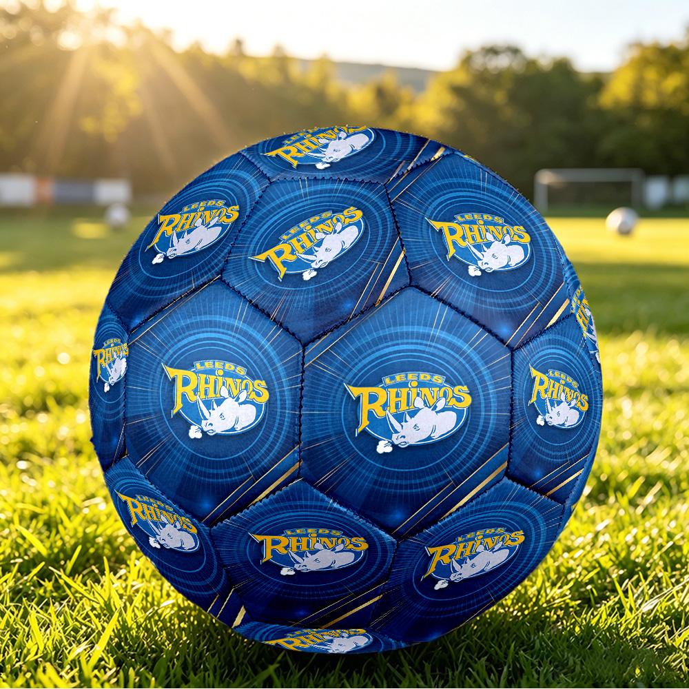 Leeds Rhinos Size 5 Sports Training Ball Shock Absorbing Durable Ball For Match Daily Practice Outdoor Activities