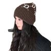Personalized jacquard letter knitted cold hat women's winter big head circumference stacking hat men's and women's ear protectors cold hat