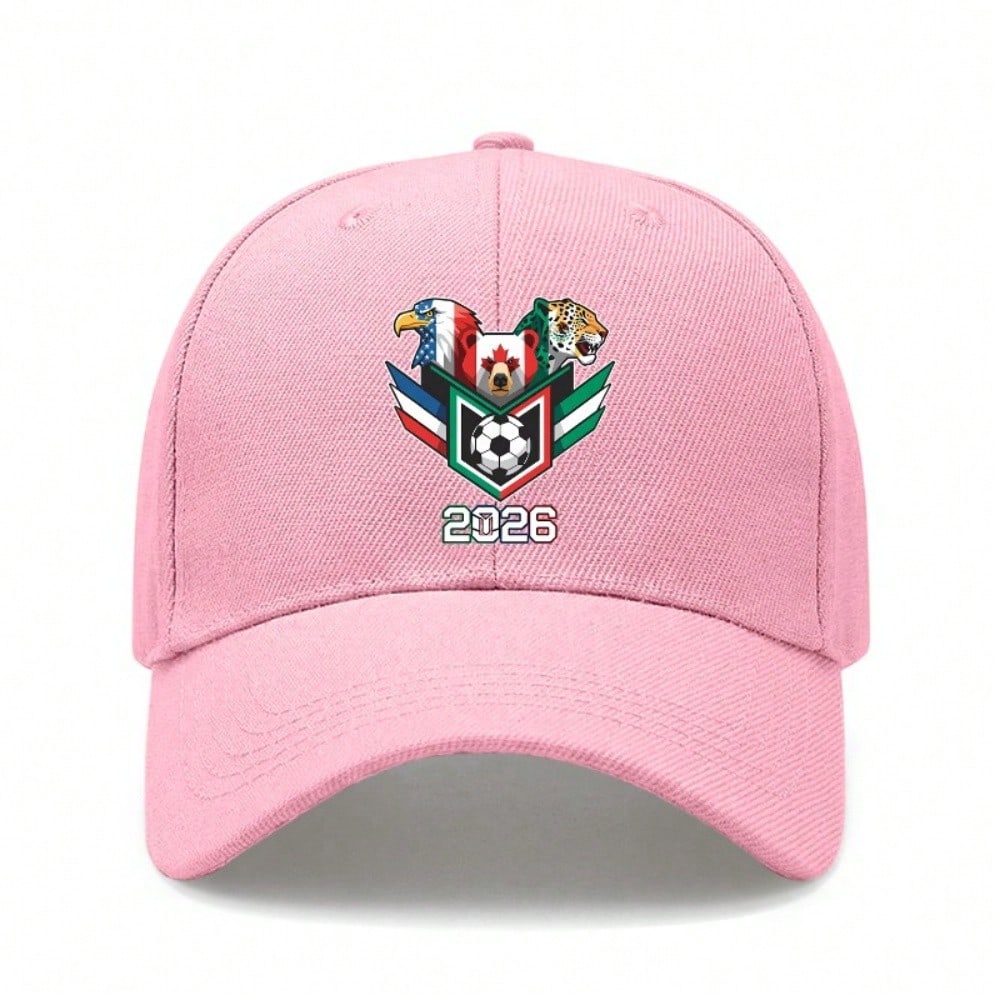 [Patriotic Baseball Cap] 2026 Soccer Theme Print Unisex Adjustable Breathable Lightweight Polyester Hat For Outdoor Sports Festivals Gift - Dad Hat,