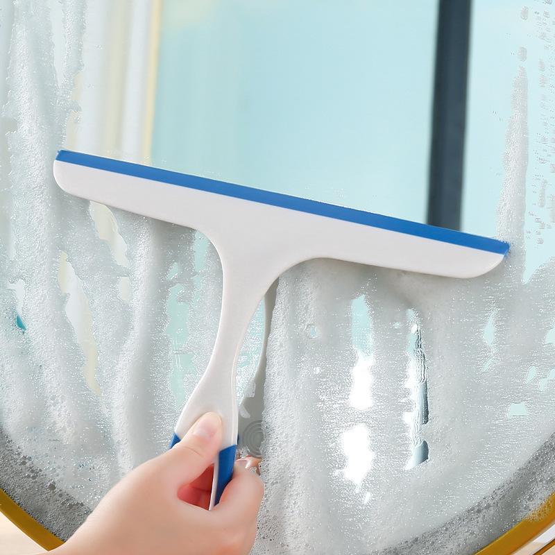 1pcs Double Sided Wiper Glass Wiper Household Long Handle Household Scraper Bathroom Tile Wiper Silicone Mirror Defogger