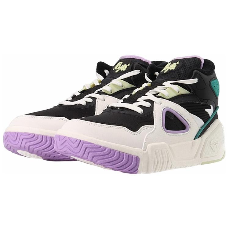 Anta Skateboard Shoes Women's High Top White/Black/Purple 122148902-2