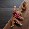Ballet Bear Original Design Handmade Leather Car Key Bag Pendant Elegant Cute Gift Female Keychain