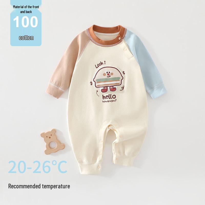 Newborn Cotton Bodysuit Baby Romper - Long Sleeve, Spring/Autumn