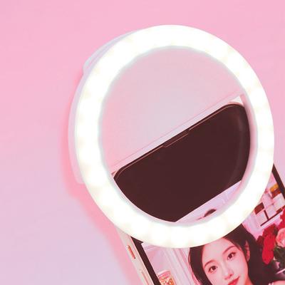 USB şarjlı LED Işık Halkası Telefon Lensi Selfie Işığı Mini Dairesel Dolgu Işığı Klipsi iPhone Samsung Xiaomi Poco İçin