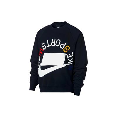 Nike Solid Color Letter Pattern Print Crew Neck Sweater Men Sweater Navy-Blue AR1622-475