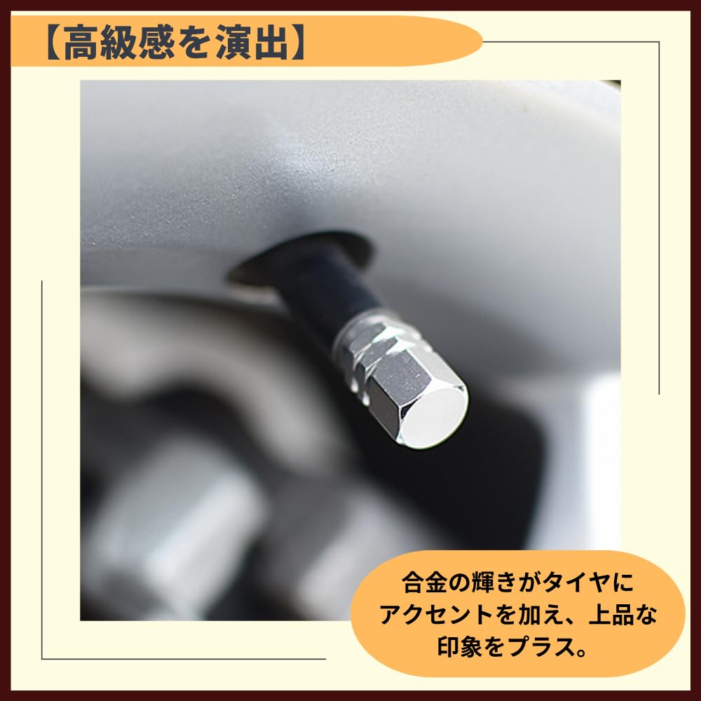 ideamall Valve Caps Tire Air Valve Car Aluminum Alloy Hexagon Set of 4 (Gold)