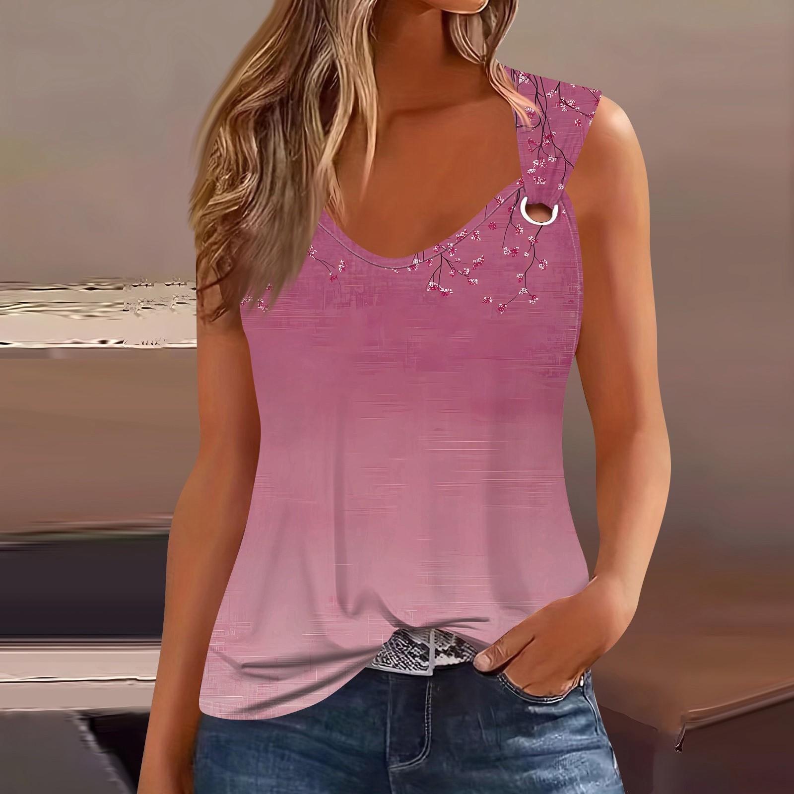 

Женская майка с V-образным вырезом, базовая, с принтом, повседневная, струящаяся, без рукавов, с глубокими боковыми вырезами для женщин XL винный