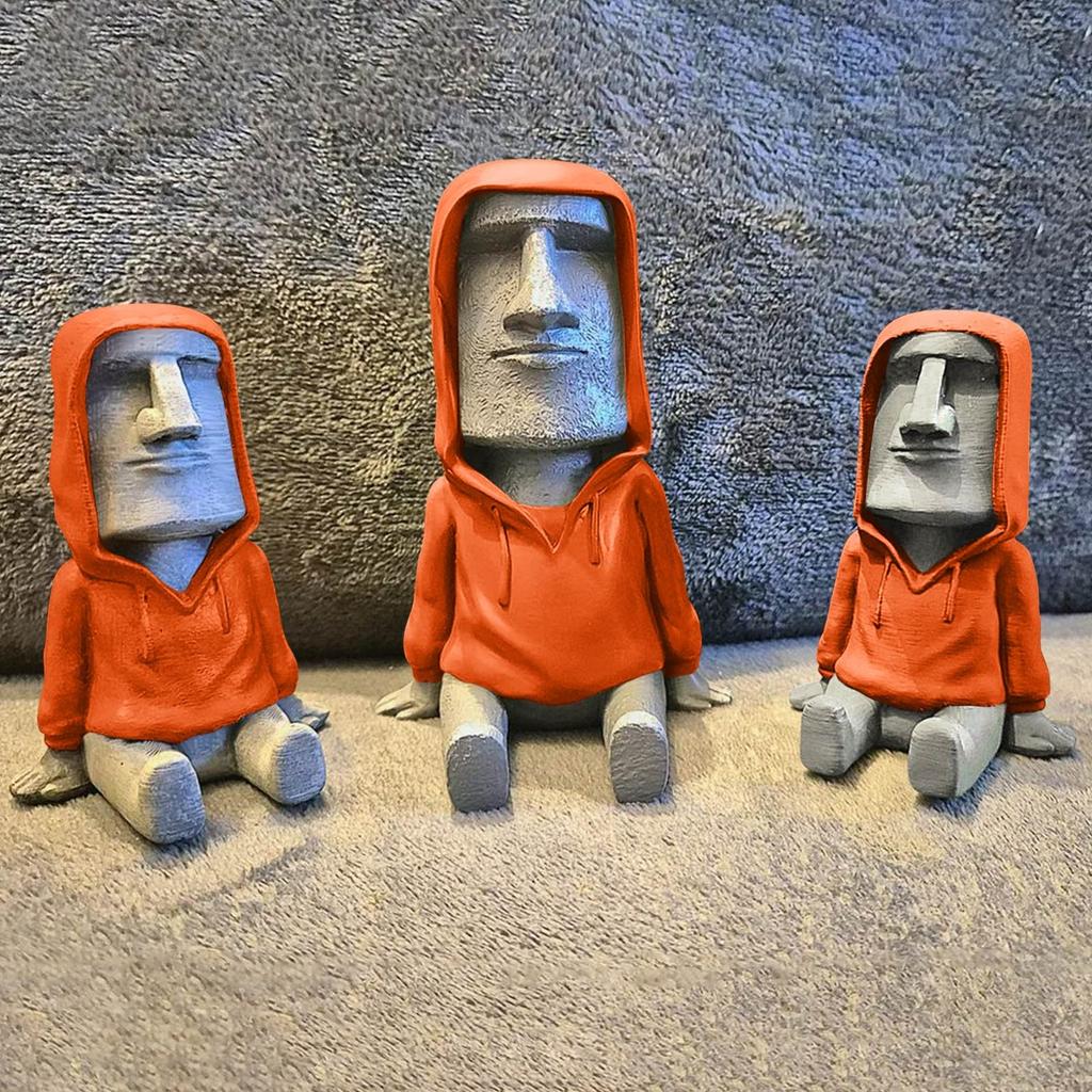 Unique Statue with Red Hoodie Decor, Perfect for Office, Garden, or Desk Ornament