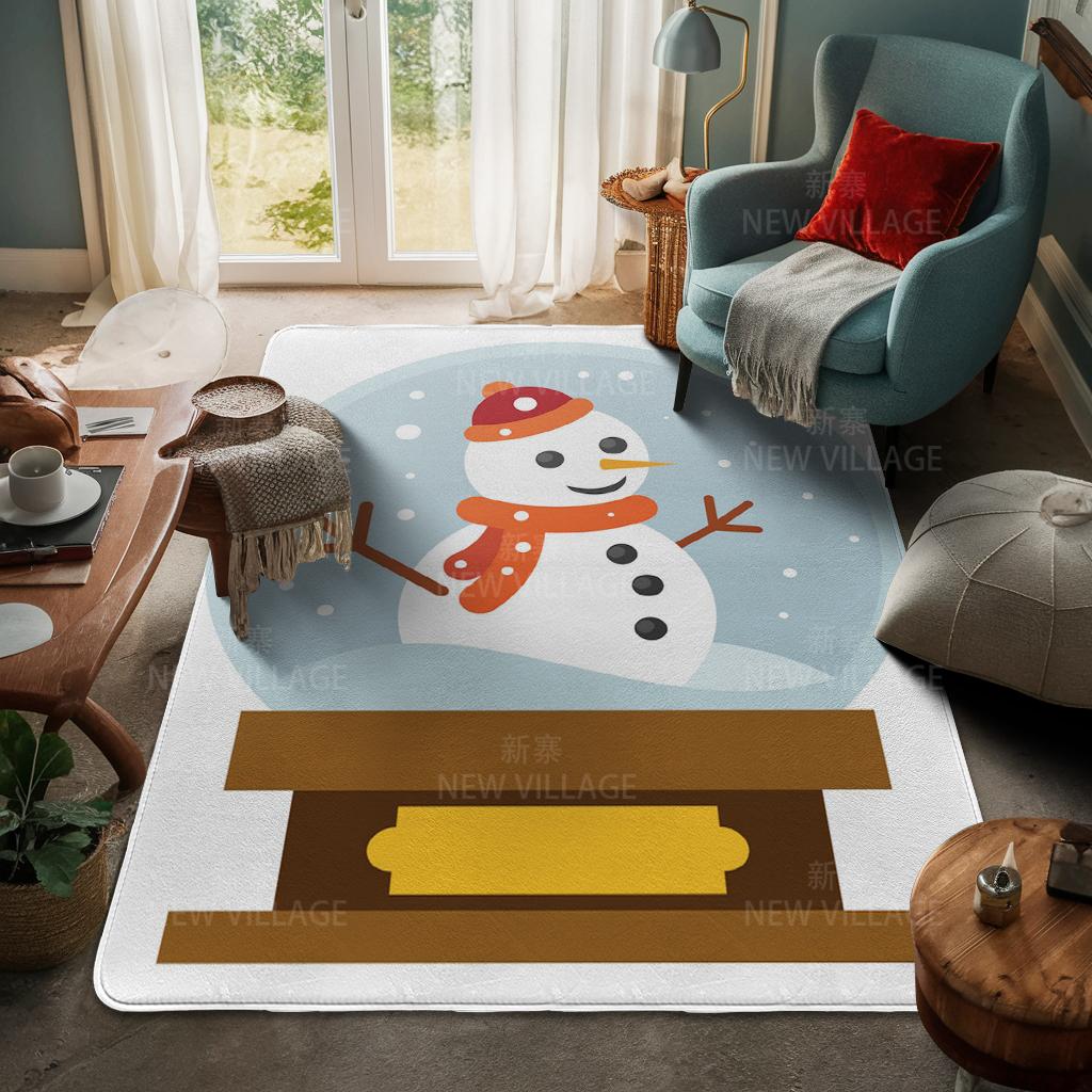 House Entrance Carpet Home Door Mat Living Room Bath Foot Bathroom Non-slip Water Absorption Rugs Bath Merry Christmas Winter