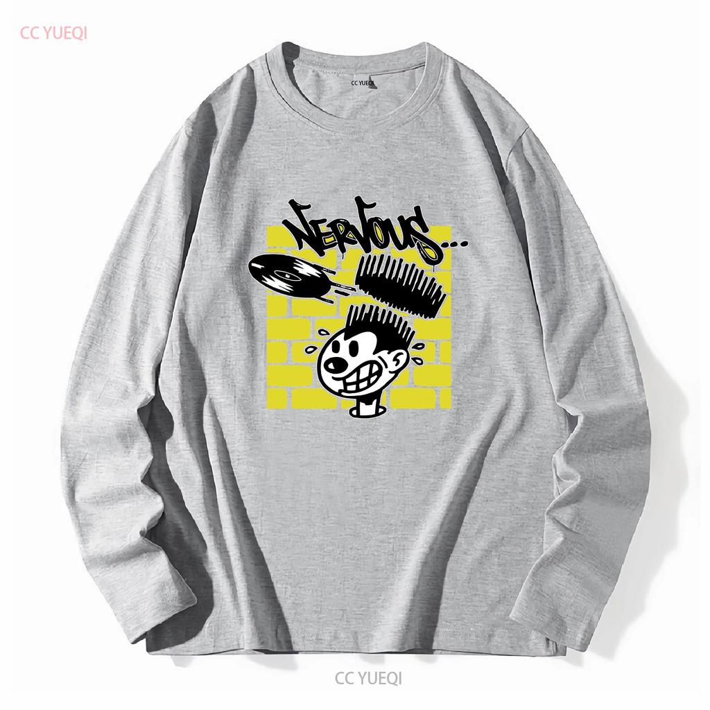 Herren Schwarzes Dj T-Shirt Nervous Records s für einen Musik-Vinyl-Sammler ihn Disk Jockey vintage Gewaschen Dehnbar mode Leicht