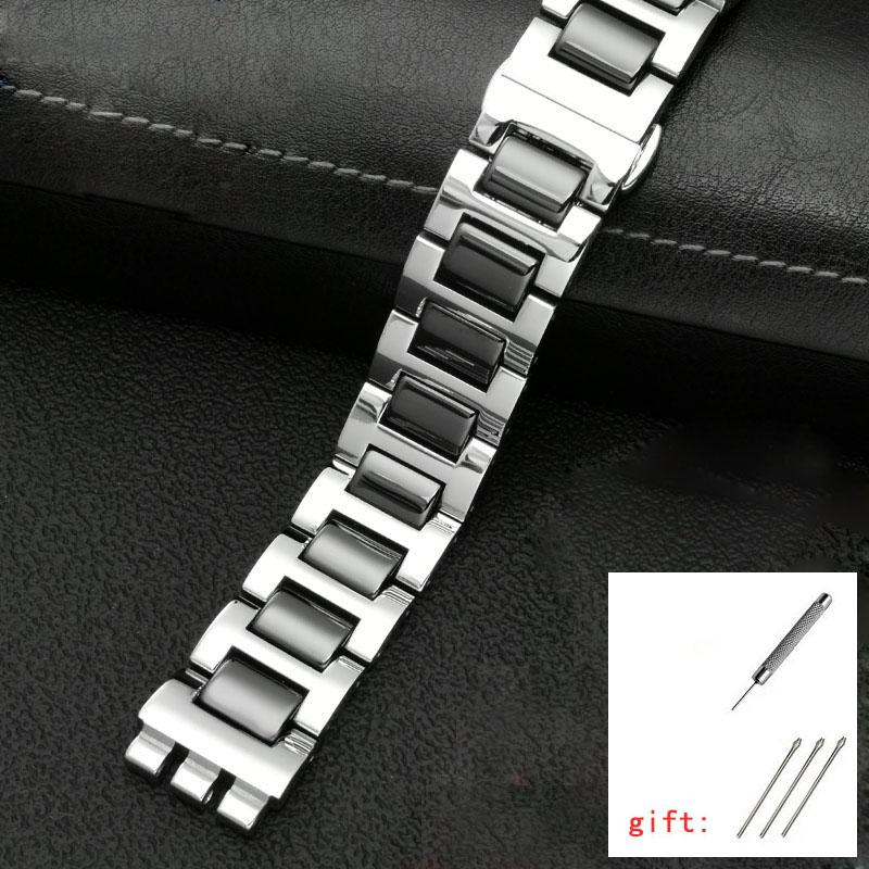 Para pulseira de metal de núcleo sólido Swatch corrente de relógio côncava convexa YCS Yas YGS relógio de aço masculino e feminino pulseira de cerâmica