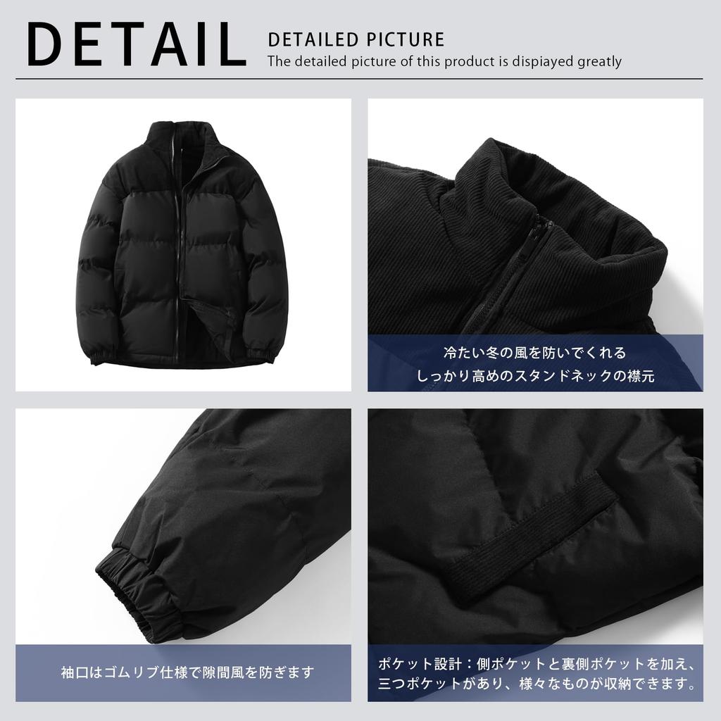 CEEN Padded Winter Jacket with Stand Thick and Perfect for and Outdoor Activities Men's Collar, Windproof, Commuting, School, Hiking,
