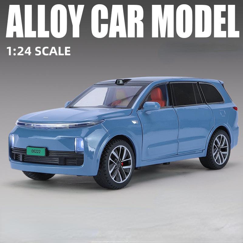 

1/24 масштаб LI L9 игрушечные модели машинок литые под давлением имитация со звуком и светом модель машинки с инерционным механизмом игрушки для мальчиков подарки на день рождения коллекционные синий