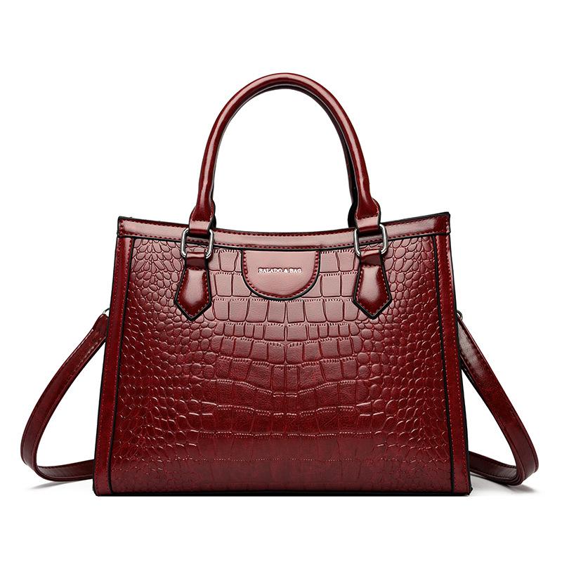 

Женская сумка-мешок 2024 года, большая вместимость, с узором под крокодила, из нескольких предметов, женская модная сумка для детей и мам single package