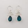 Natural Apatite Gemstone 925 Sterling Silver Jewelry Handmade Earrings 1.84" CE-27-10