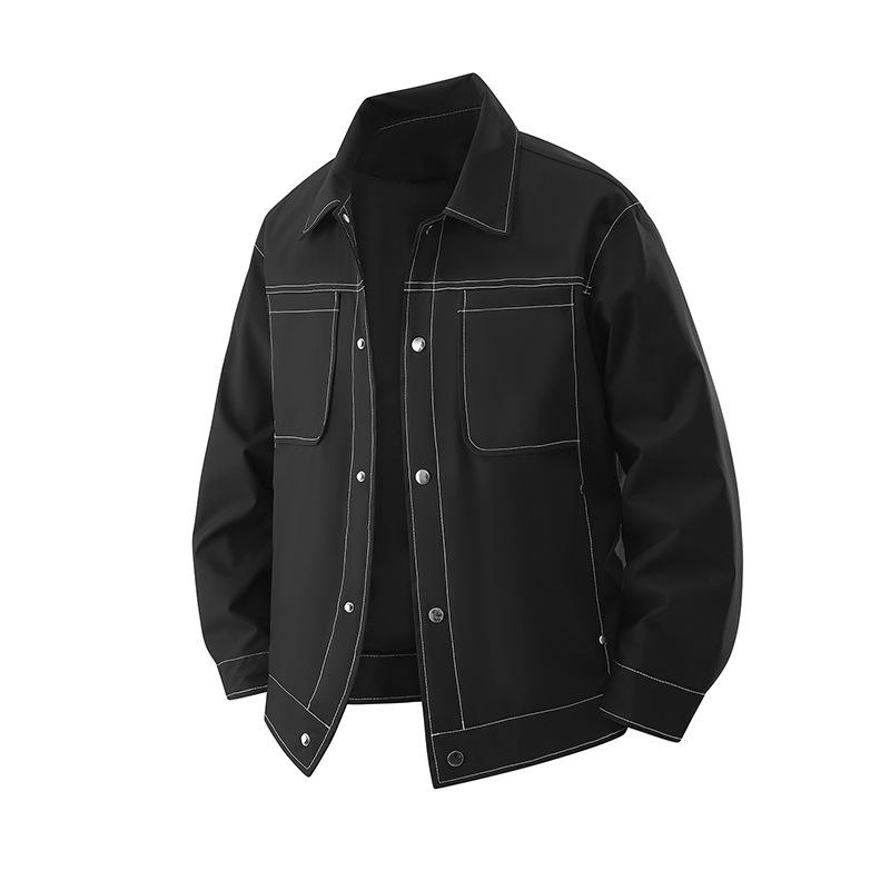 

Мужская куртка оверсайз, дышащая, водонепроницаемая, рабочая, с воротником-стойкой, мотоциклетная 8XL чёрный