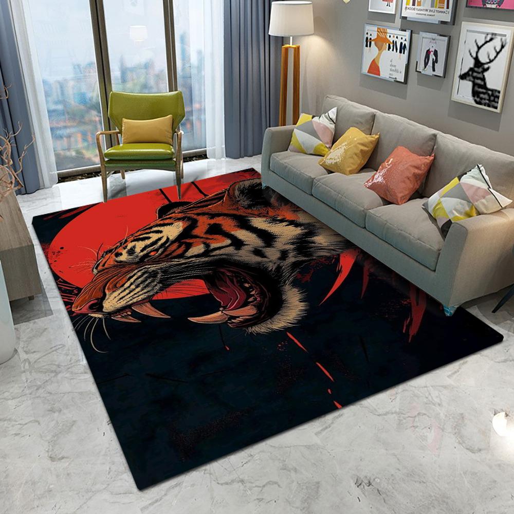 

European Style Ferocious Tiger Snake Carpet Living Room Sofa Bedroom Study Kitchen Entrance Door Mat Non-slip Home Decor Rug 50x80cm