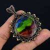 Color Labradorite Pendant Gemstone Handmade Jewelry, 999 Copper Wire Wrapped Pendant, Gift For Wife Jewelry