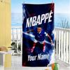 Mbappé Customized Name Beach Towel Super Soft Microfiber Quickdry Fabric Ideal for Travel Outdoor Swim Pool Yoga Surf Camping Hiking Gym Gift Holiday