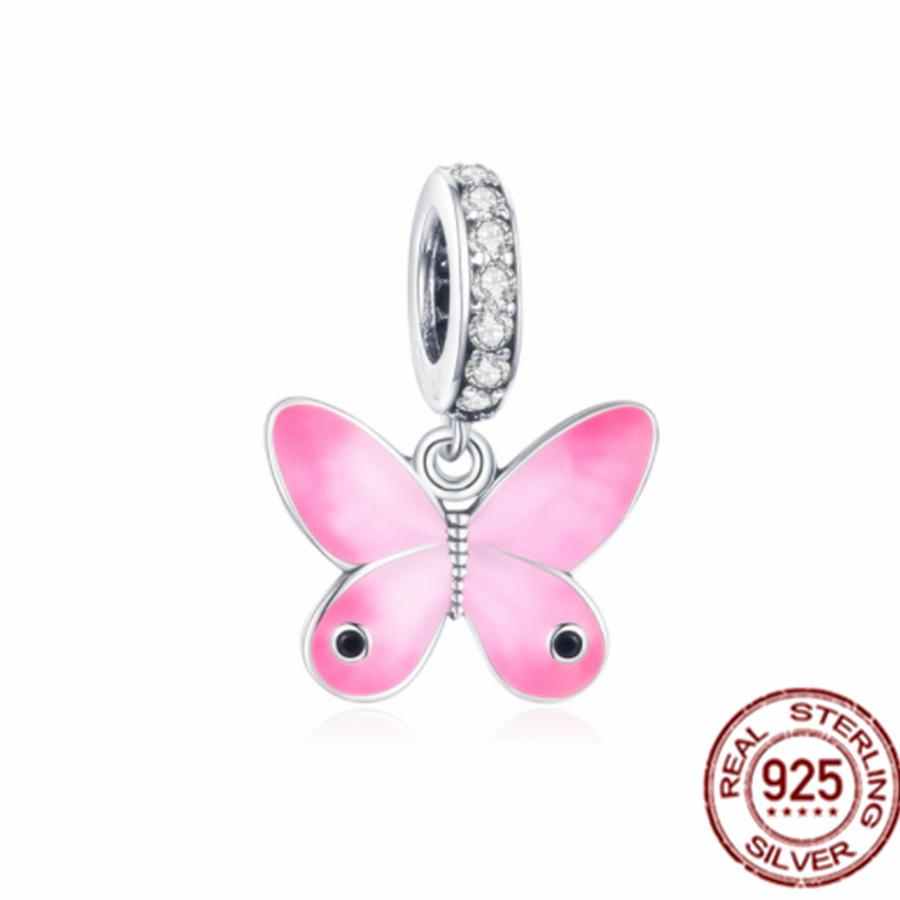 925 Sterling Silver Sparkling Butterfly &Balloon Bear Charm Beads Fit Sweet Fasion Bracelet Bangle Diy Women Jewelry Making
