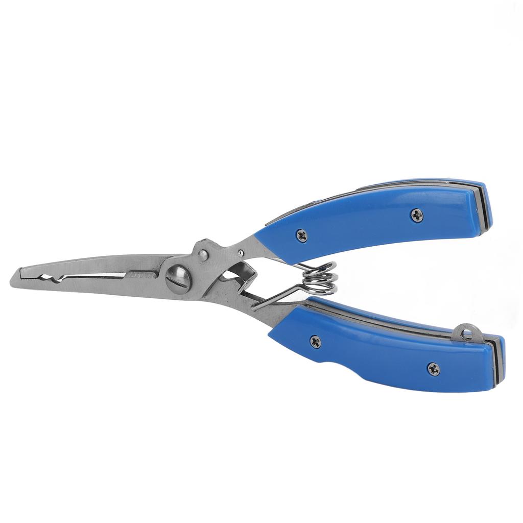 Fishing Pliers Multifunctional Stainless Steel Fishing Scissors with 2 Blades Braid Line Cutters Hook RemoverBlue