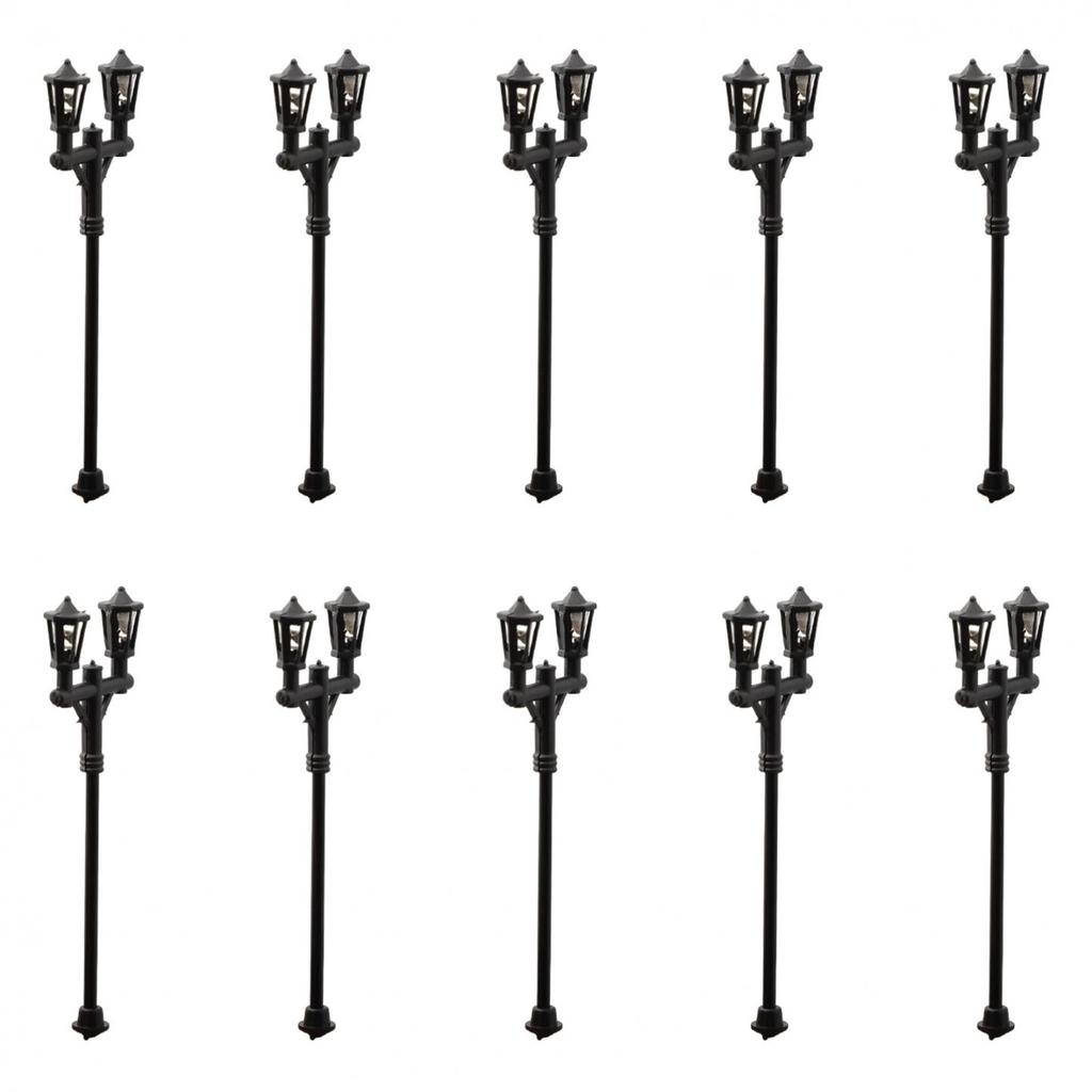 10pcs Model Railway Train Lamp Post Street Lights 1:100 Scale Lamps Accessories