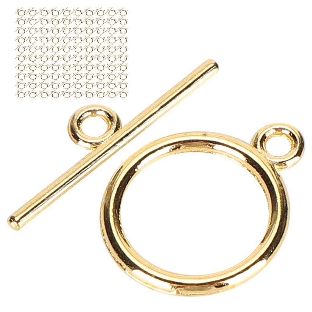 100 Sets Toggle Clasps Gold Color Alloy Bracelet OT Buckle DIY Jewelry Making Supplies