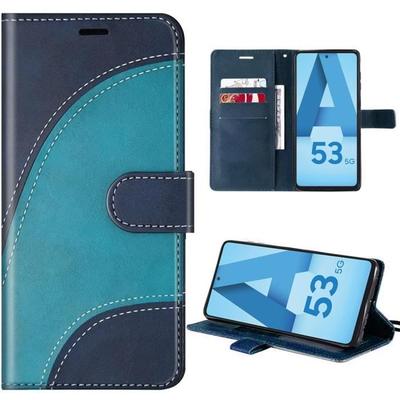 Protective Case - BOOLING - for Samsung Galaxy A53 5G - Blue Wave Pattern - Semi-rigid - Card Holder