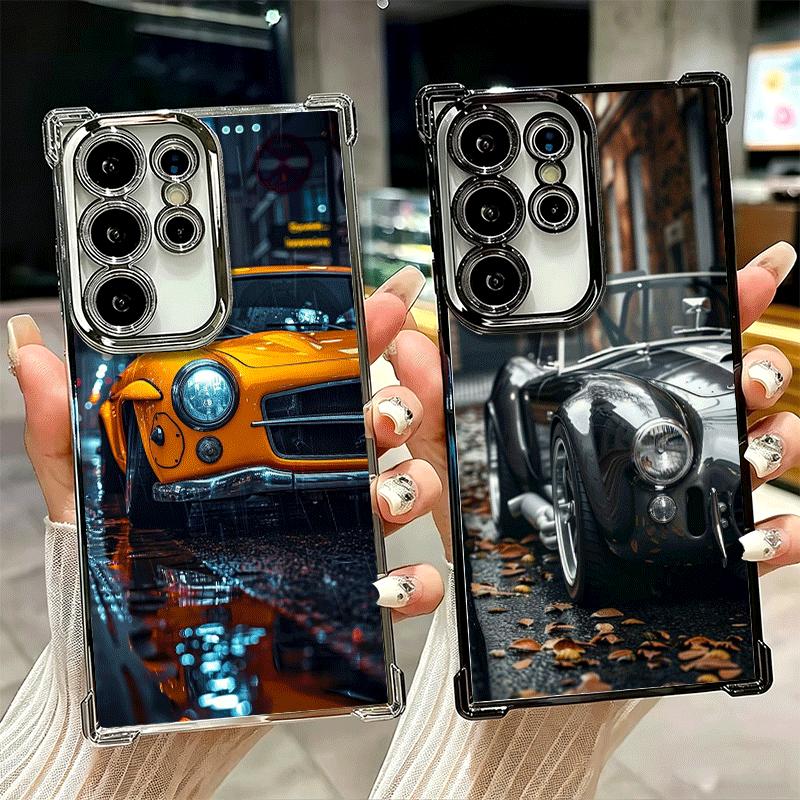 Vintage Car Retro Nostalgia Plating Phone Case For Samsung Galaxy S24 S25 FE S26 Edge S23 Ultra S22 S21 Plus S20 Anti-Fall Airab