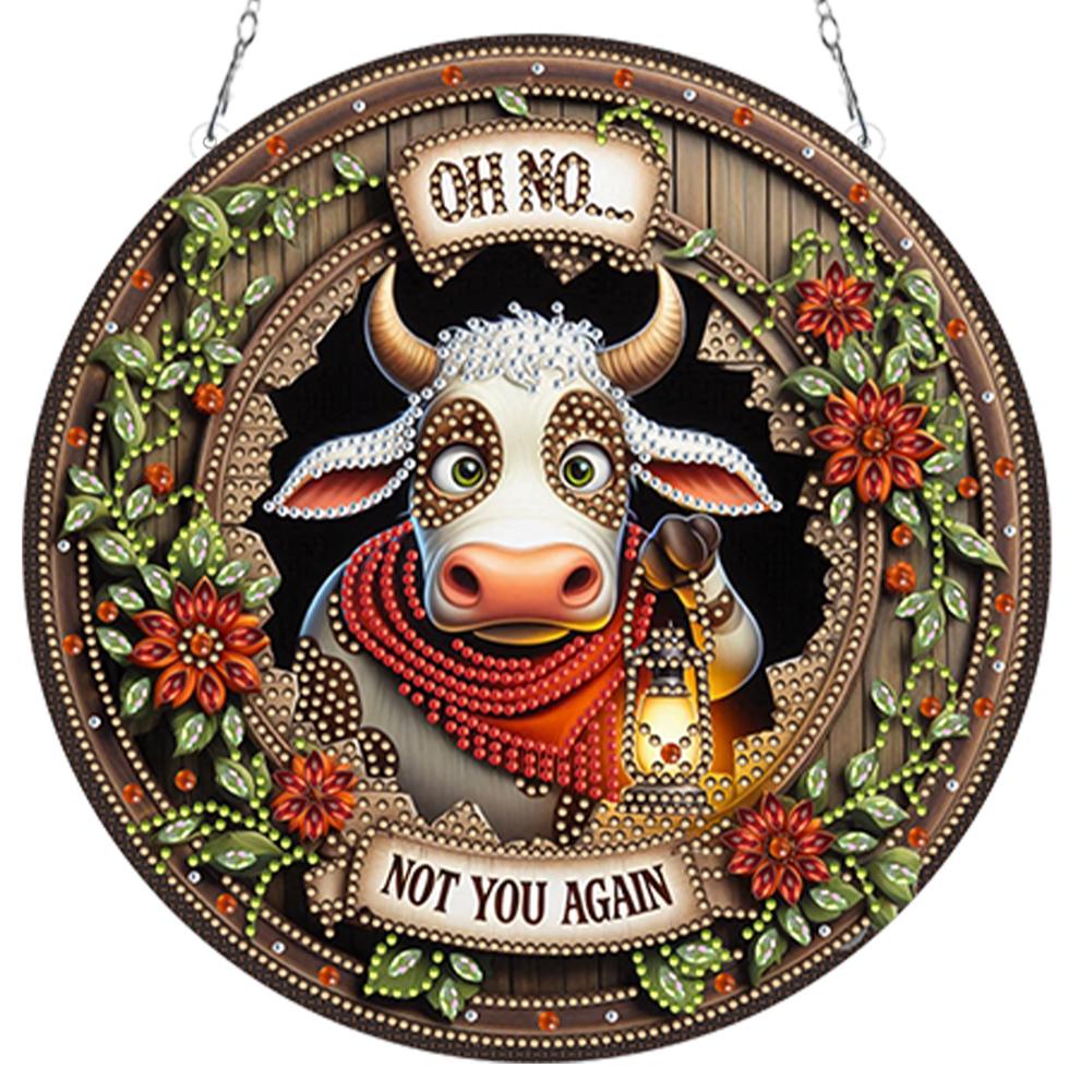 Spring Garden 5D DIY Diamond Painting Dots Pendant Diamond Painting Ornaments Diamond Painting Hanging Pendant for Wall Window