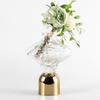 Irregular Semi Transparent Glass Vase, Geometric Flower Arrangement, Glass Container, Living Room Decoration Metal Vase