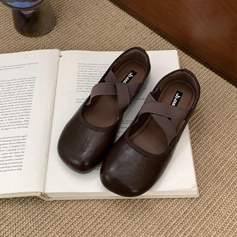 Fashion Soft Fashion Elastic Band Women Flats Slip On Shoes Female Shallow Footwear Round Toe Ladies Mary Janes Flats Shoes