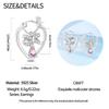 Butterfly Earrings Original 925 Silver Pink Bow Heart Zircon Star Flower Stud Earrings Women Jewelry Gift Love Valentine Day Set