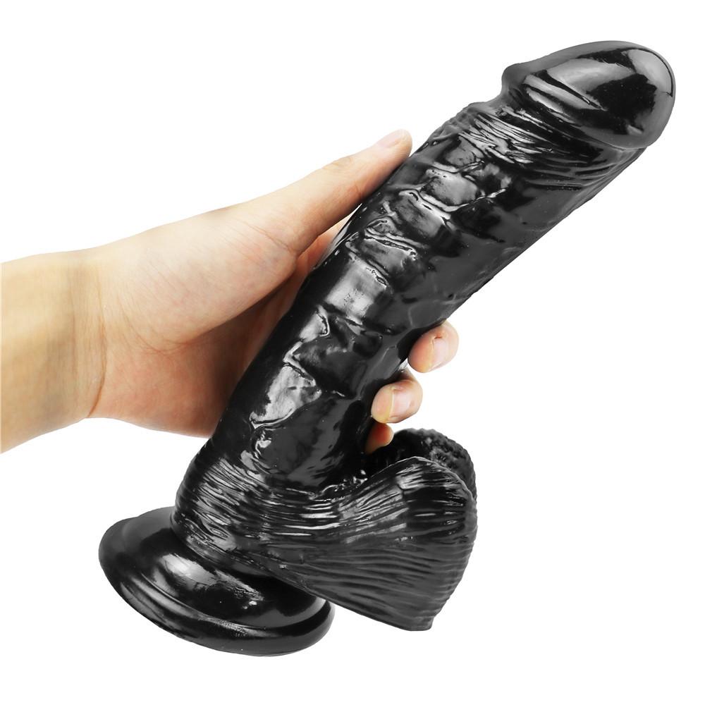 Black Realistic Dildo Convenient Realistic Penis Safe Use Realistic Penis ToyPVC Waterproof Suction Cup Dildo Toy for Home Adult