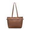 PU Leather Solid Color Large Capacity Tote Bag Casual Style Shoulder Bag Simple Design Hand Carry Purse for Women Use Bags