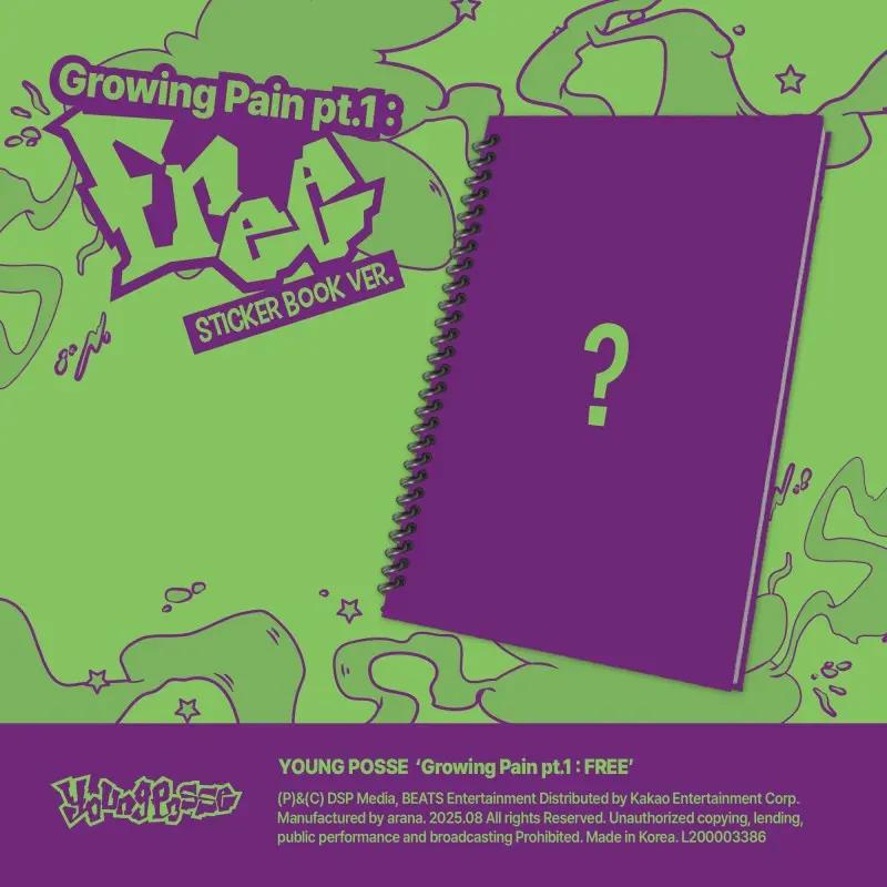 

YOUNG POSSE - [GROWING PAIN PT.1 : FREE] EP Album STICKER BOOK Version