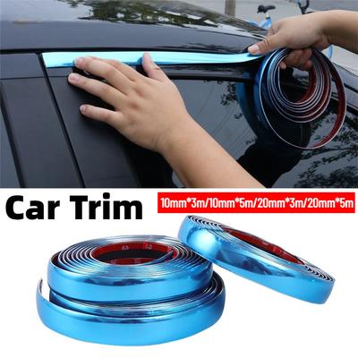Auto Chrom Silber Zierleiste PVC Universal Kratzfest Schutz, Auto Tür Fenster Stoßstange Karosserie Dekor Styling Formteil