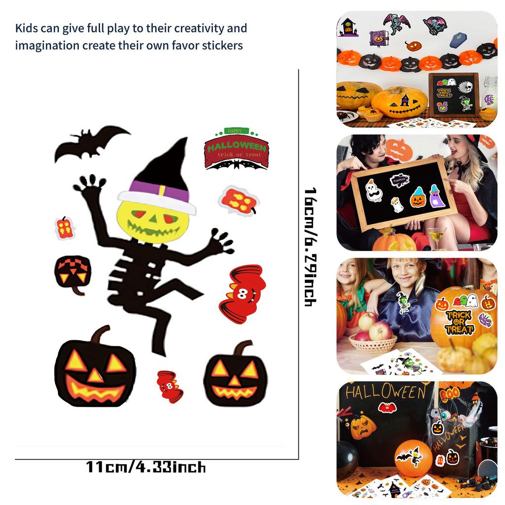 8 Halloween Party Guka Stickers DIY Handbook Small Card Mobile Case Can Decorate Holiday Gifts