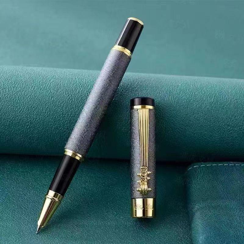 

Оригинальный набор перьевых ручек Hero Luxury - Сменная подарочная коробка из трех частей для делового письма и подписей 1.0mm Art Curved Nib серый