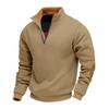 New Autumn and Winter Men's Casual Pullover Sweatshirt Zipper Stand Collar Solid Color Men's Jacket