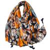 Tropical Scarf with Pineapples and Flowers on a Navy Blue Background 180X90 - Cotton with Viscose