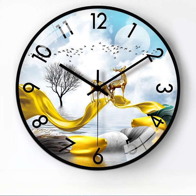 10-Inch 25Cm Personalized Fashion Clock Automatic Time-Shifting Radio Clock Dining Bedroom Living Room Decoration Wall Clock