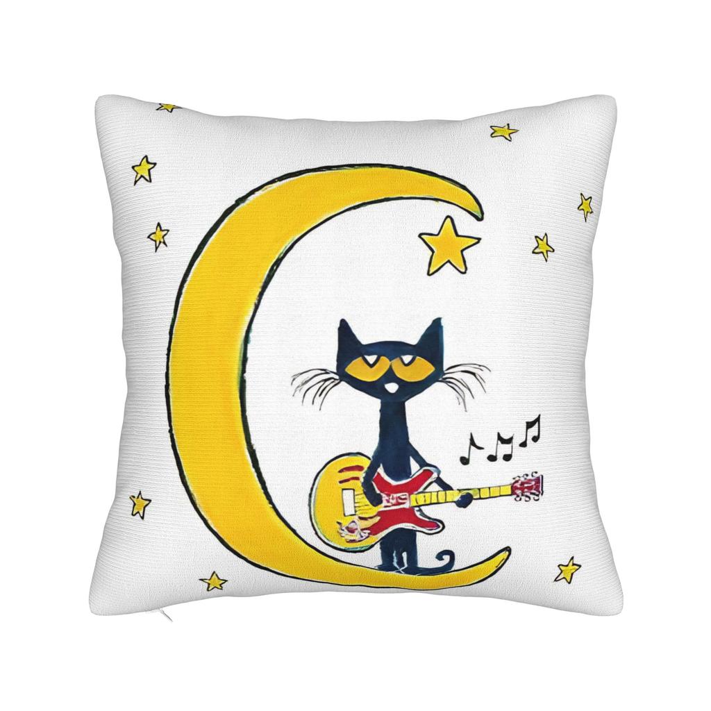 Petes  the Cat  Square Pillow Cases Cartoon  Cushion Cover Novelty Zippered Decorative Pillowcase for Bed X